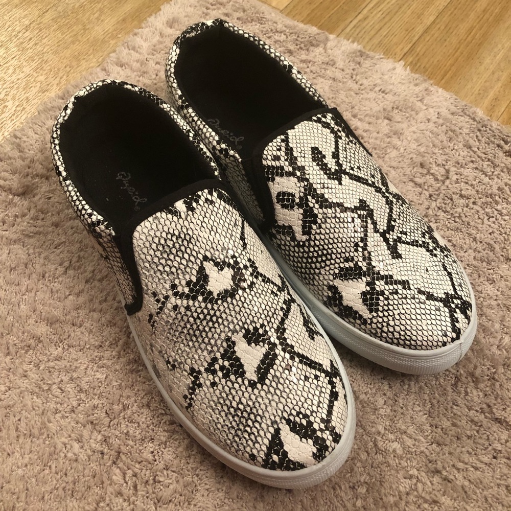 Snakeskin Slip Ons